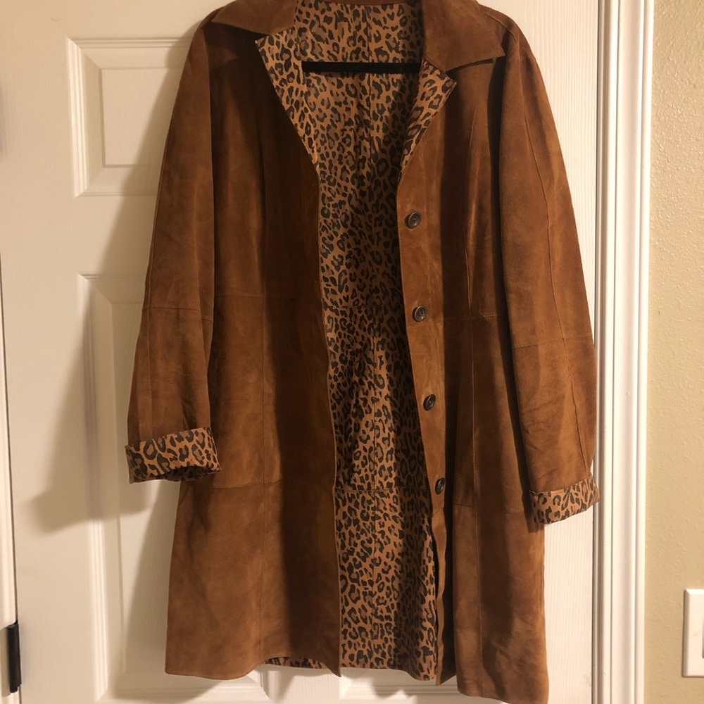 Reversible Suede Leopard/Brown Jacket